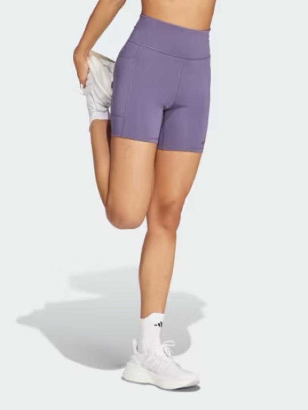 Adidas Women’s High-Rise Lavender Training Shorts OWN THE RUN SHORT LEGGINGS